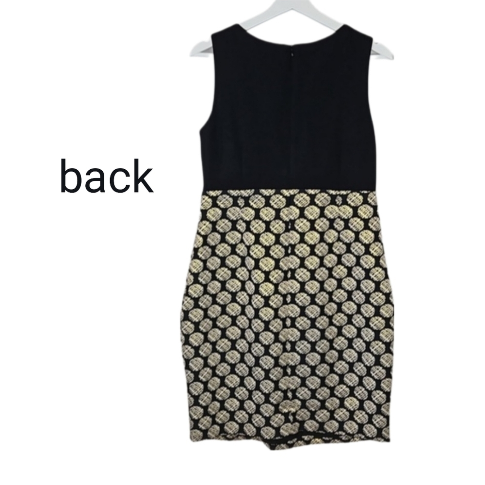 Gold Textured Glam Party Holiday Dress in Black, Size Women's 8 - Picture 4 of 7